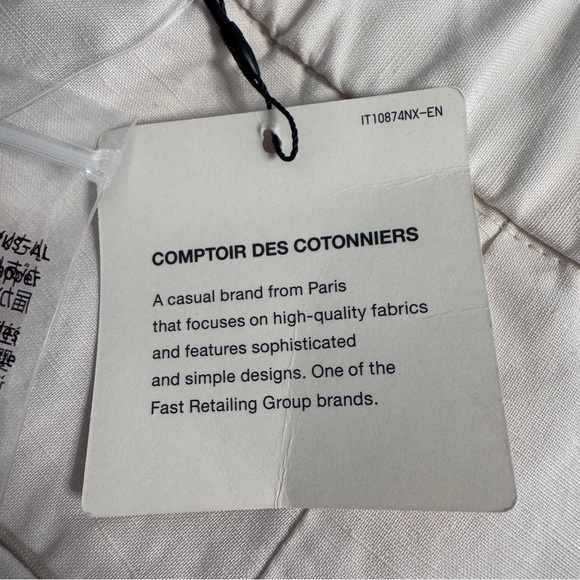 SOLD! Uniqlo Linen Blend Barrel Leg Pants M Off White - Picture 6 of 10